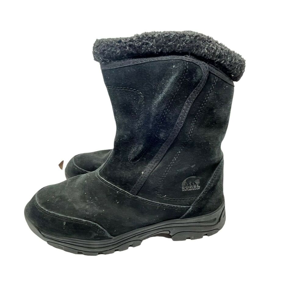 Sorel Boots Womens Waterfall NL1964-010 Black Suede Mid Calf Winter Size 10